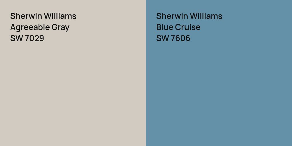 Sherwin Williams Agreeable Gray vs. Sherwin Williams Blue Cruise