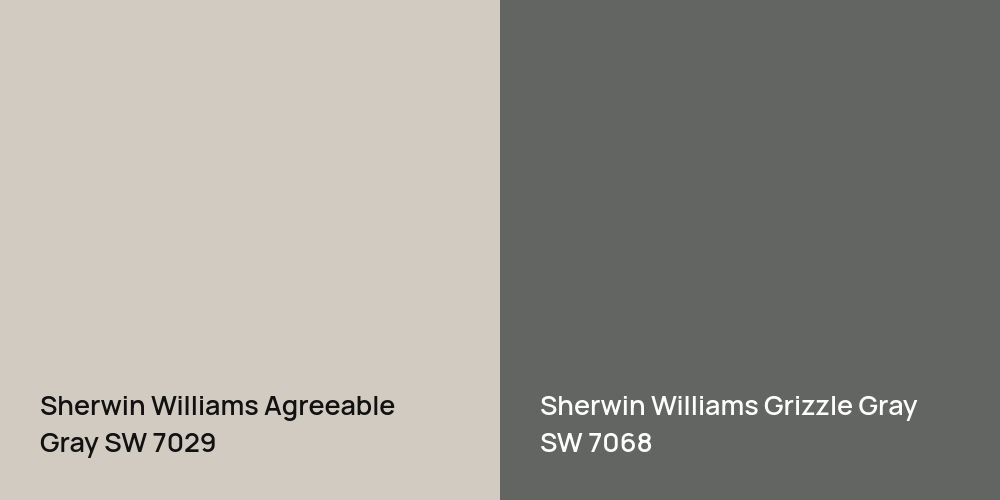 Sherwin Williams Agreeable Gray vs. Sherwin Williams Grizzle Gray