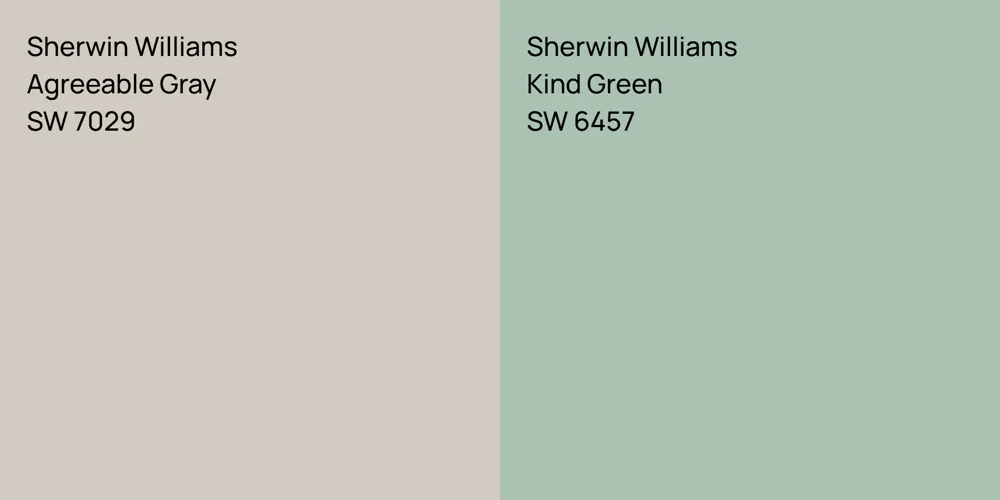 Sherwin Williams Agreeable Gray vs. Sherwin Williams Kind Green