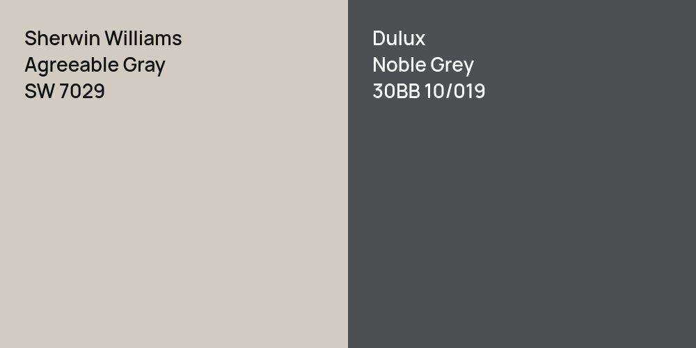 Sherwin Williams Agreeable Gray vs. Dulux Noble Grey