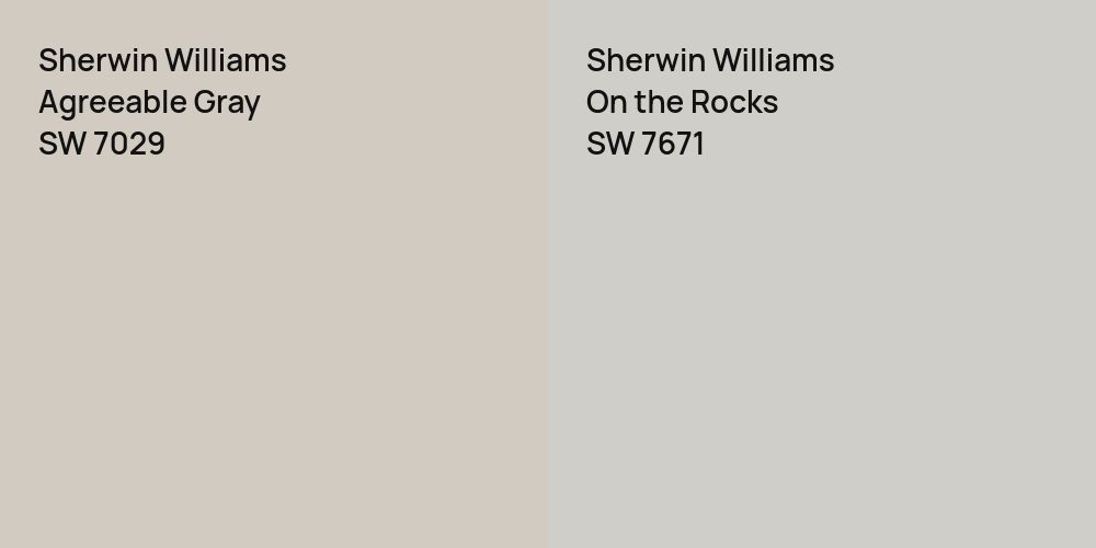 Sherwin Williams Agreeable Gray vs. Sherwin Williams On the Rocks