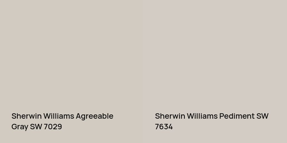 Sherwin Williams Agreeable Gray vs. Sherwin Williams Pediment