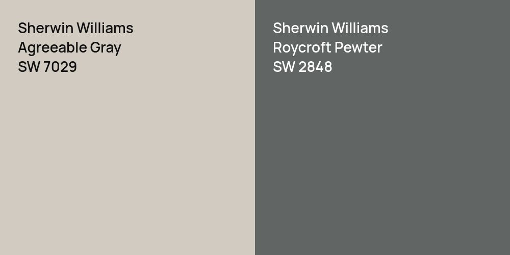 Sherwin Williams Agreeable Gray vs. Sherwin Williams Roycroft Pewter