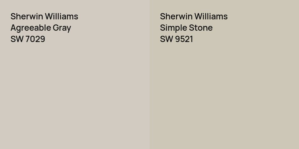 Sherwin Williams Agreeable Gray vs. Sherwin Williams Simple Stone