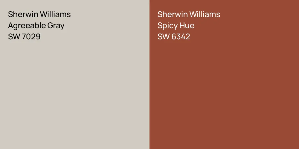 Sherwin Williams Agreeable Gray vs. Sherwin Williams Spicy Hue