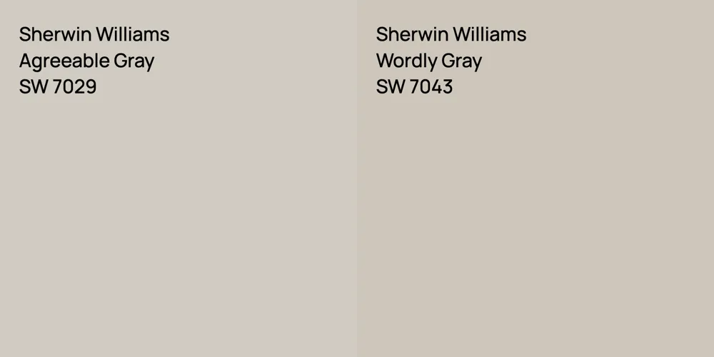 Sherwin Williams Agreeable Gray vs. Sherwin Williams Wordly Gray