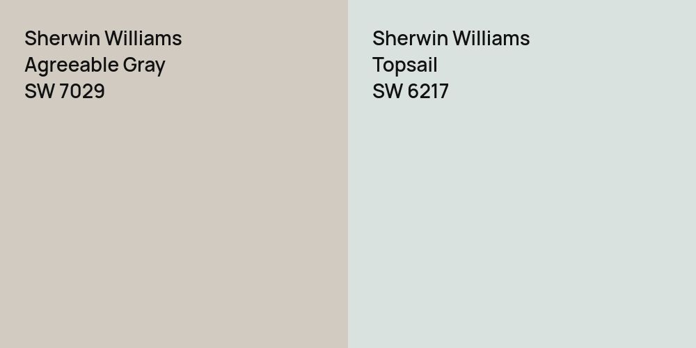 Sherwin Williams Agreeable Gray vs. Sherwin Williams Topsail