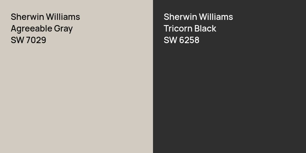 Sherwin Williams Agreeable Gray vs. Sherwin Williams Tricorn Black