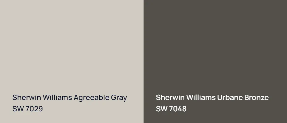 Sherwin Williams Agreeable Gray SW 7029 vs Sherwin Williams Urbane Bronze SW 7048