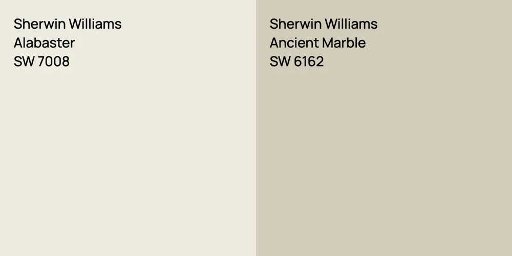 Sherwin Williams Alabaster vs. Sherwin Williams Ancient Marble