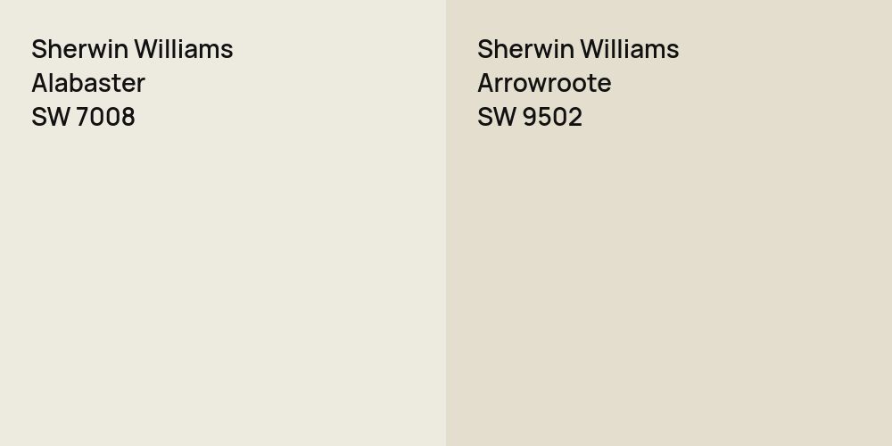 Sherwin Williams Alabaster vs. Sherwin Williams Arrowroote