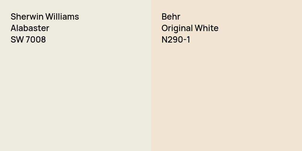 Sherwin Williams Alabaster vs. Behr Original White