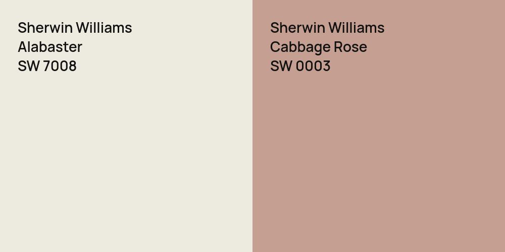 Sherwin Williams Alabaster vs. Sherwin Williams Cabbage Rose