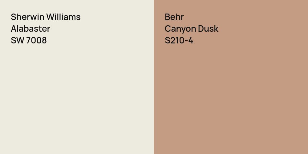 Sherwin Williams Alabaster vs. Behr Canyon Dusk