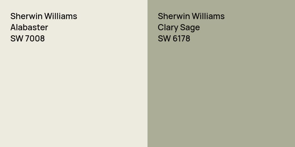 Sherwin Williams Alabaster vs. Sherwin Williams Clary Sage