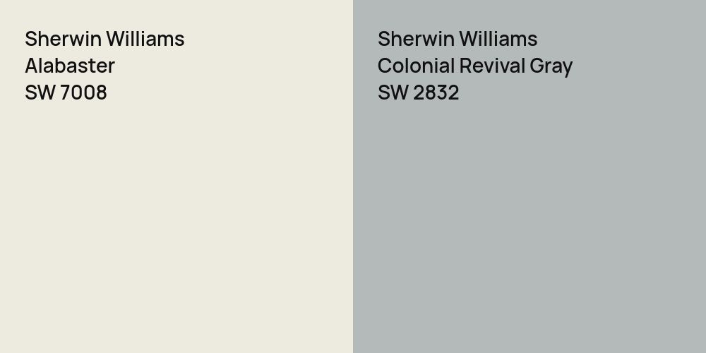 Sherwin Williams Alabaster vs. Sherwin Williams Colonial Revival Gray