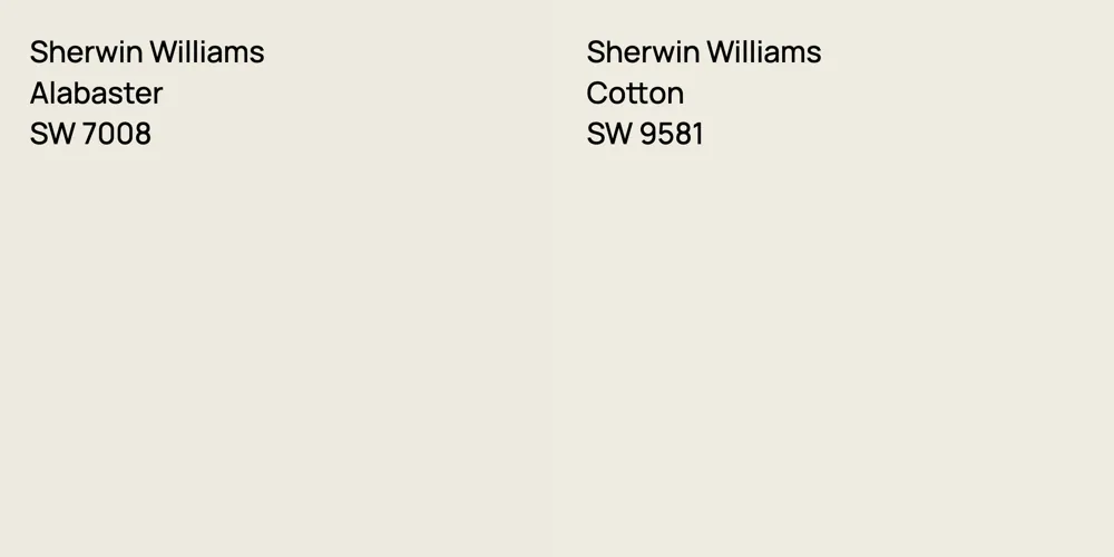 Sherwin Williams Alabaster vs. Sherwin Williams Cotton