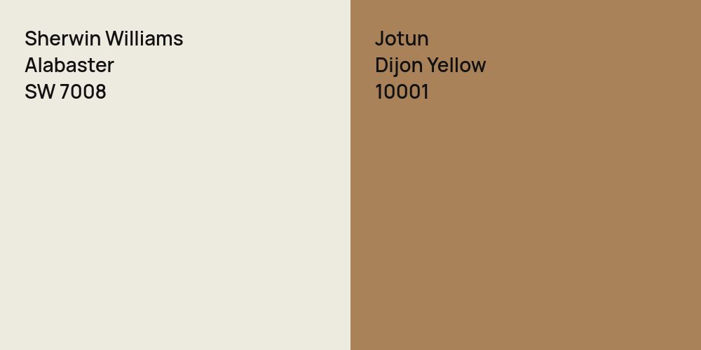 Sherwin Williams Alabaster vs. Jotun Dijon Yellow