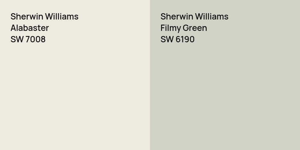 Sherwin Williams Alabaster vs. Sherwin Williams Filmy Green