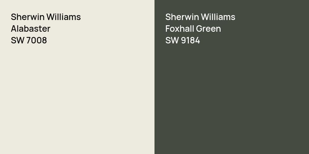 Sherwin Williams Alabaster vs. Sherwin Williams Foxhall Green