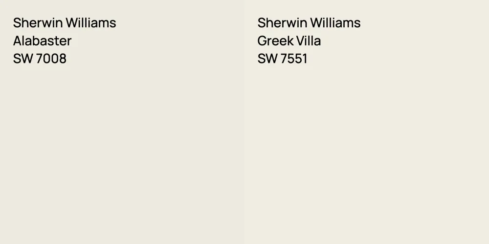 Sherwin Williams Alabaster vs. Sherwin Williams Greek Villa