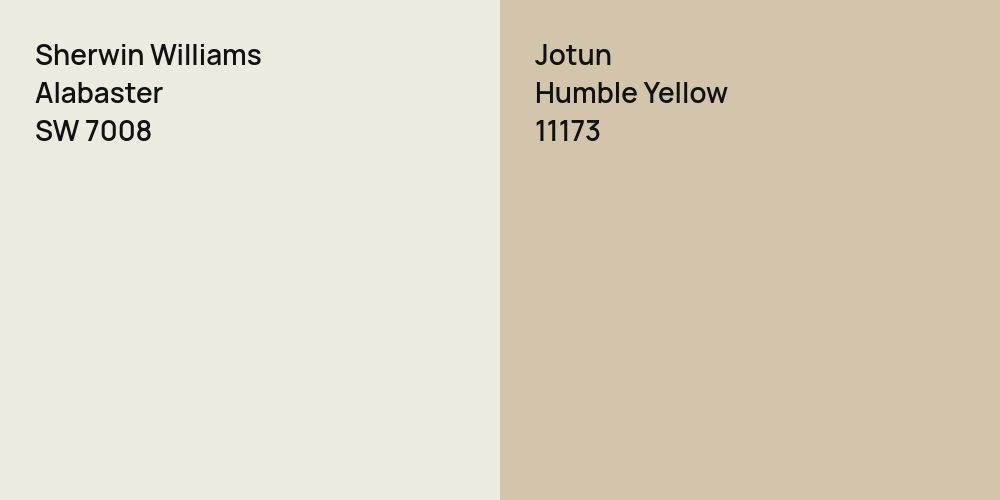 Sherwin Williams Alabaster vs. Jotun Humble Yellow