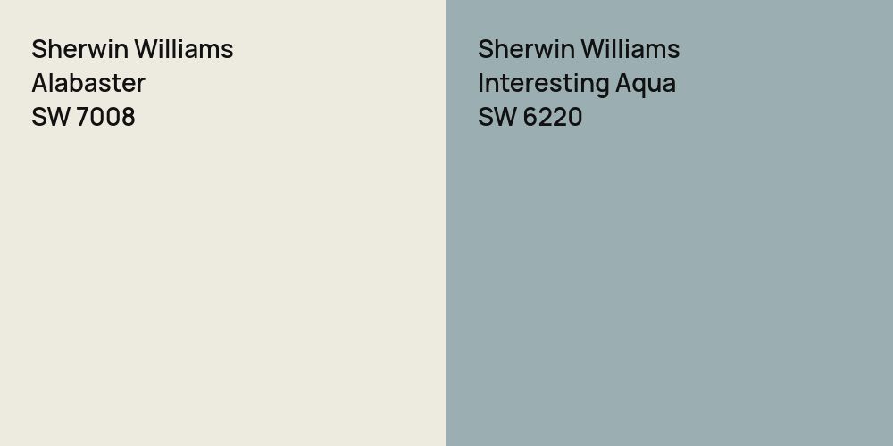 Sherwin Williams Alabaster vs. Sherwin Williams Interesting Aqua