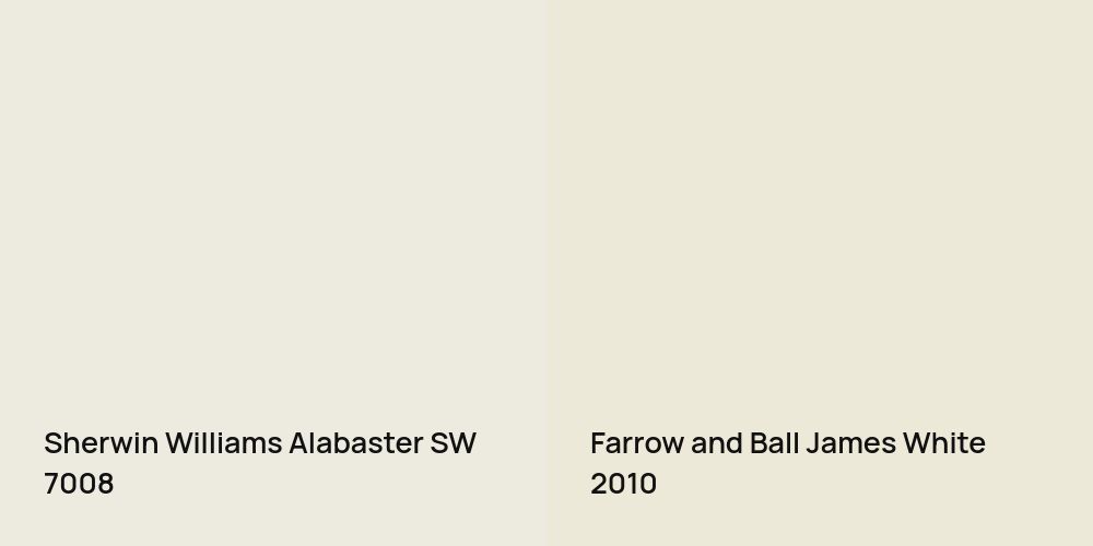 Sherwin Williams Alabaster vs. Farrow and Ball James White