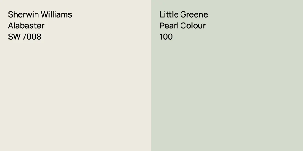 Sherwin Williams Alabaster vs. Little Greene Pearl Colour