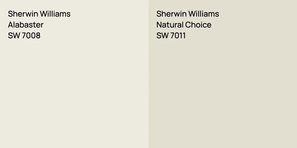 Sherwin Williams Alabaster vs. Sherwin Williams Natural Choice