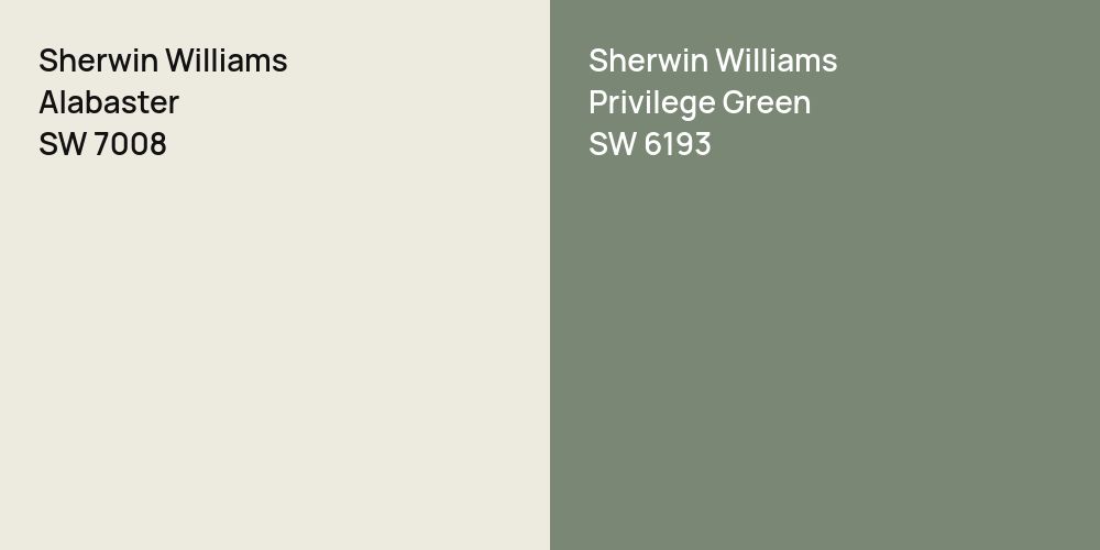 Sherwin Williams Alabaster vs. Sherwin Williams Privilege Green