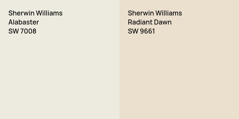 Sherwin Williams Alabaster vs. Sherwin Williams Radiant Dawn