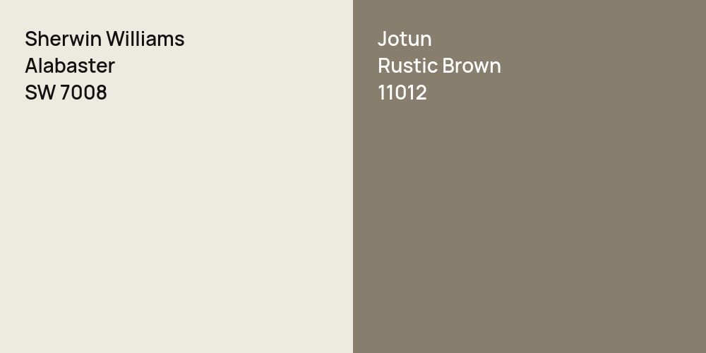 Sherwin Williams Alabaster vs. Jotun Rustic Brown