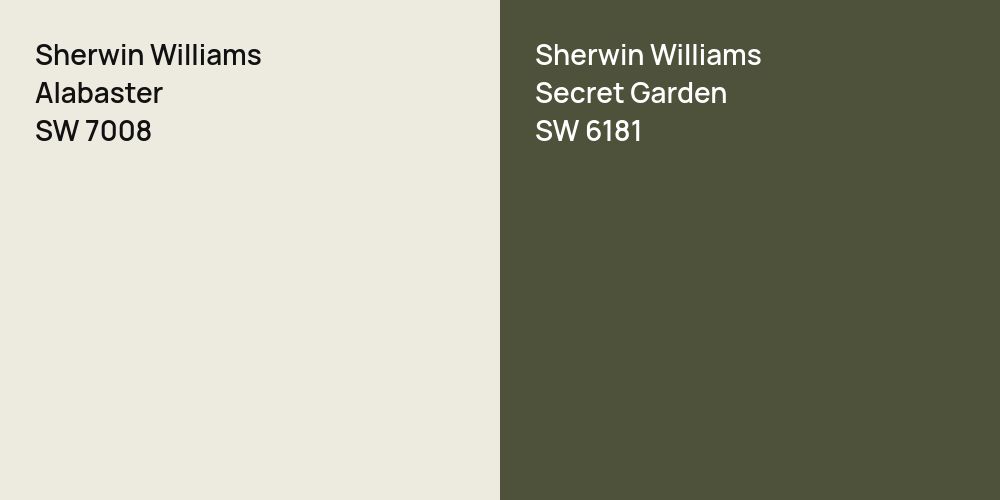 Sherwin Williams Alabaster vs. Sherwin Williams Secret Garden