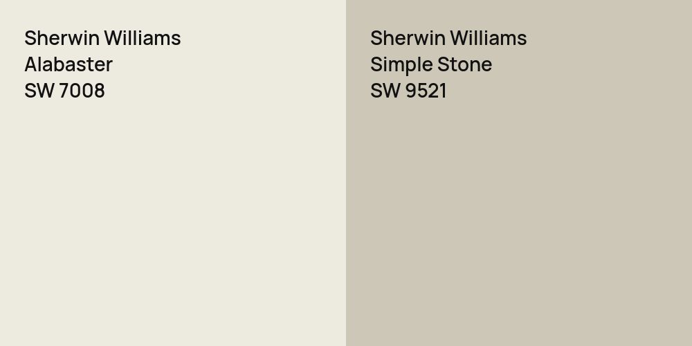 Sherwin Williams Alabaster vs. Sherwin Williams Simple Stone