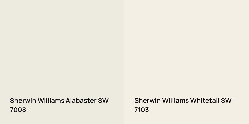 Sherwin Williams Alabaster vs. Sherwin Williams Whitetail