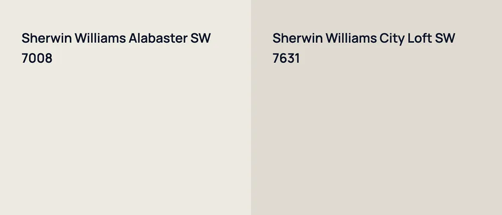 Sherwin Williams Alabaster SW 7008 vs Sherwin Williams City Loft SW 7631
