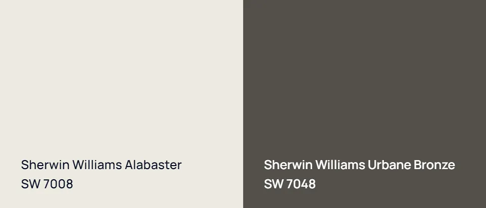 Sherwin Williams Alabaster SW 7008 vs Sherwin Williams Urbane Bronze SW 7048
