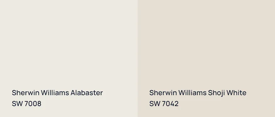 Sherwin Williams Alabaster SW 7008 vs Sherwin Williams Shoji White SW 7042