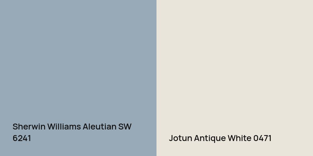 Sherwin Williams Aleutian vs. Jotun Antique White