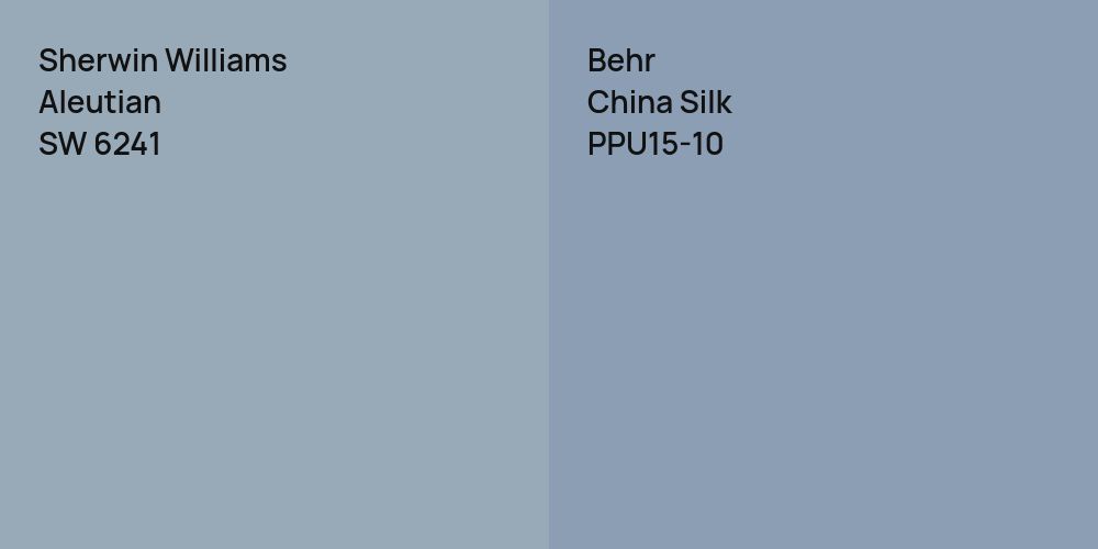 Sherwin Williams Aleutian vs. Behr China Silk