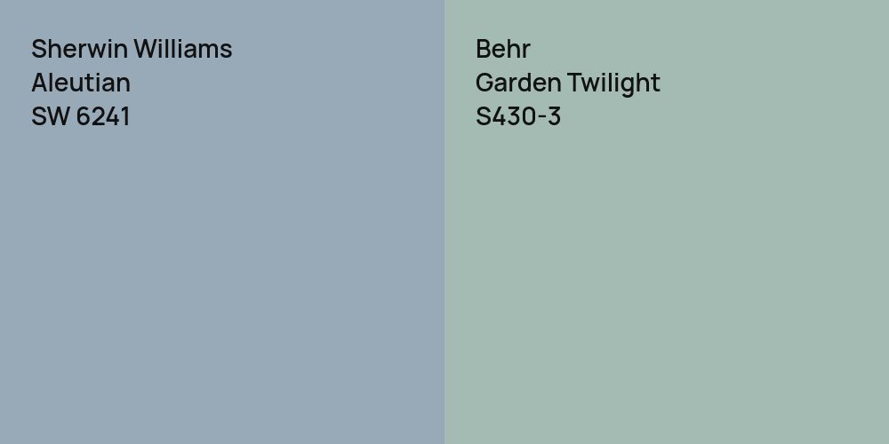 Sherwin Williams Aleutian vs. Behr Garden Twilight