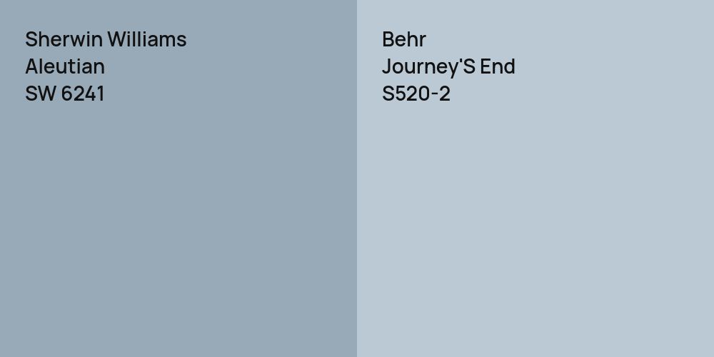 Sherwin Williams Aleutian vs. Behr Journey'S End