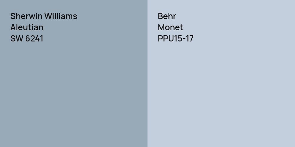 Sherwin Williams Aleutian vs. Behr Monet