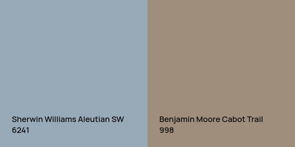 Sherwin Williams Aleutian vs. Benjamin Moore Cabot Trail