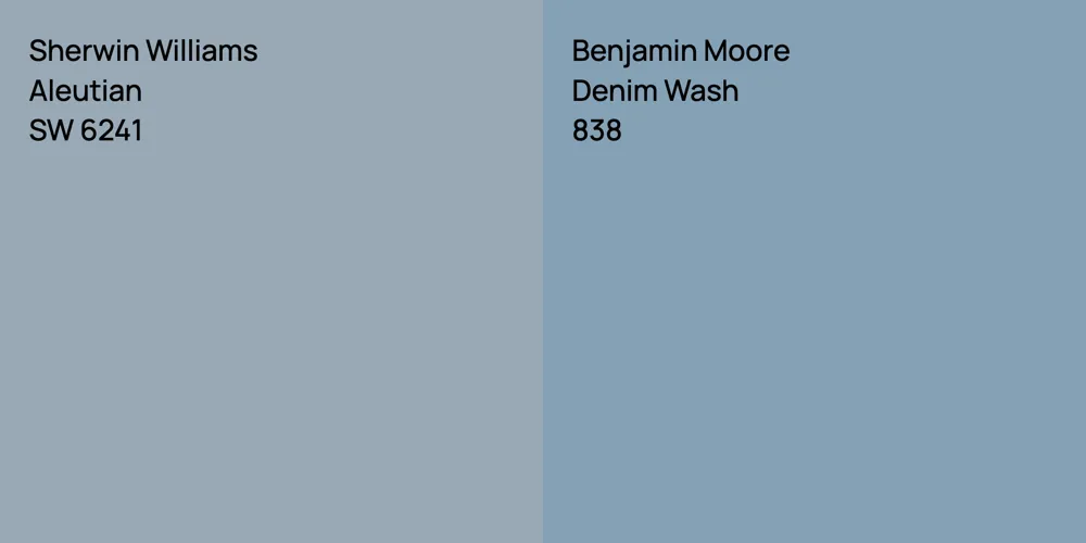 Sherwin Williams Aleutian vs. Benjamin Moore Denim Wash