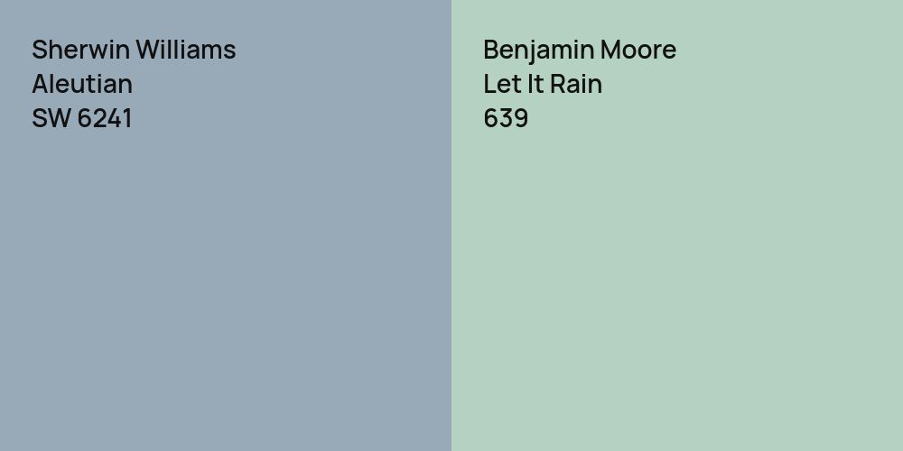 Sherwin Williams Aleutian vs. Benjamin Moore Let It Rain