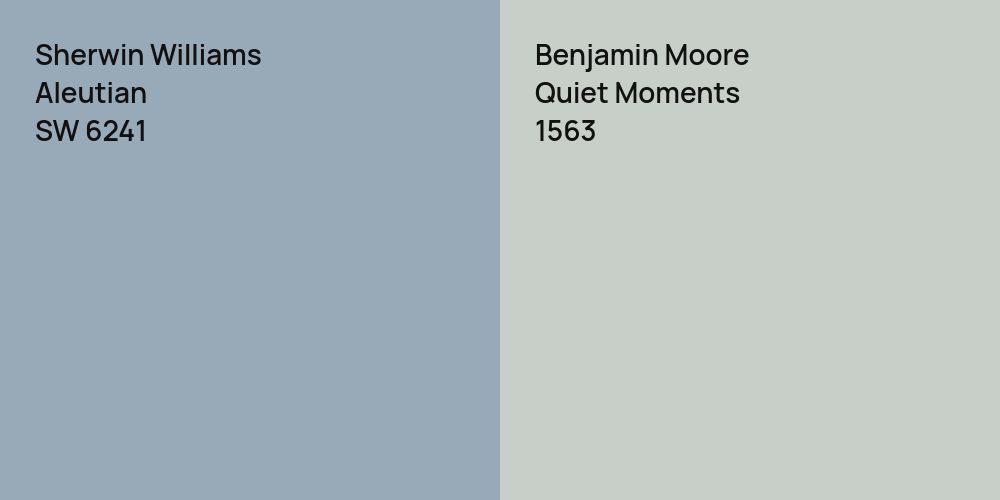 Sherwin Williams Aleutian vs. Benjamin Moore Quiet Moments