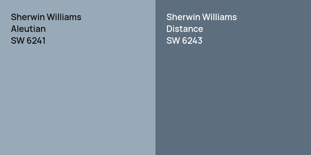 Sherwin Williams Aleutian vs. Sherwin Williams Distance