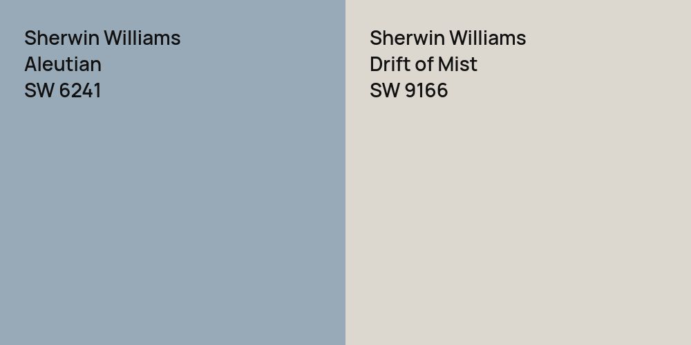 Sherwin Williams Aleutian vs. Sherwin Williams Drift of Mist